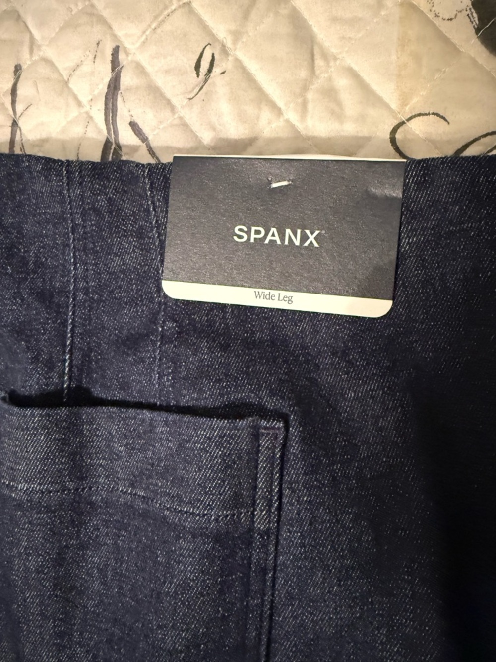 NWT SPANX Zero Waistband Crop Womens Wide Leg Jeans Raw Indigo Wash Size 2x - Picture 8 of 12